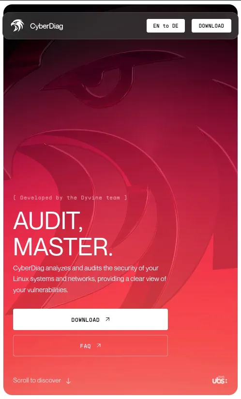 CyberDiag — Audit de sécurité système & réseaux Linux mobile view