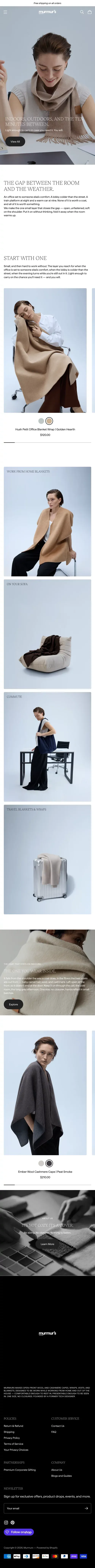 Murmurs | Wearable Capes, Wraps & Blankets mobile view