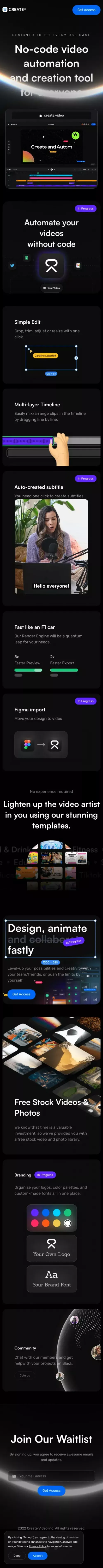 Create Video - No-code video automation and creation tool for everyone mobile view