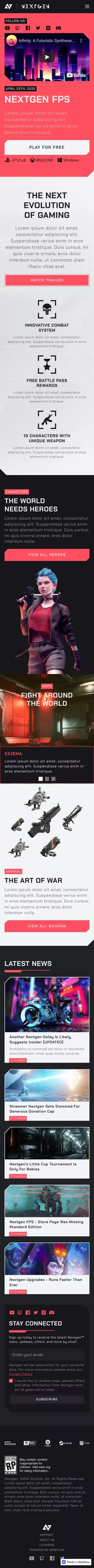 FPS | Nextgen - Webflow HTML website template mobile view