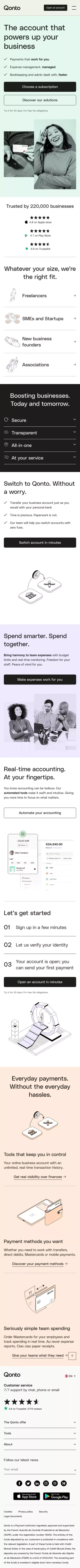 Qonto • The online business account for SMEs and freelancers mobile view