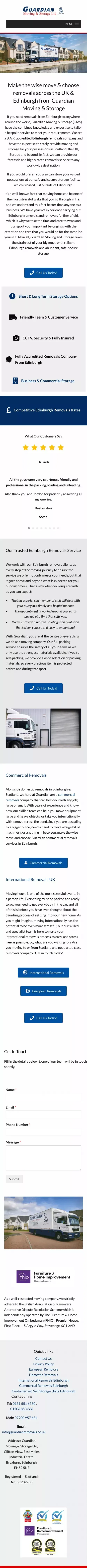 Edinburgh Removals - Removals Company Edinburgh - Moving Company mobile view