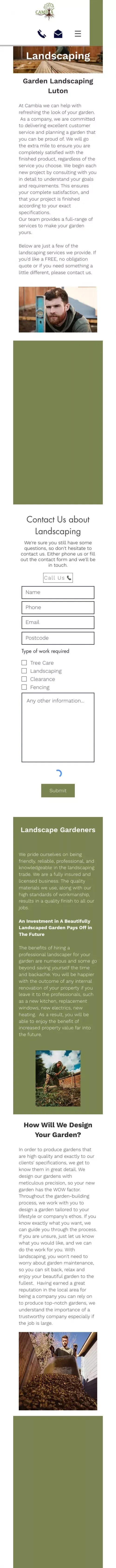 Garden Landscaping luton - Landscape Gardeners Dunstable - Cambia mobile view