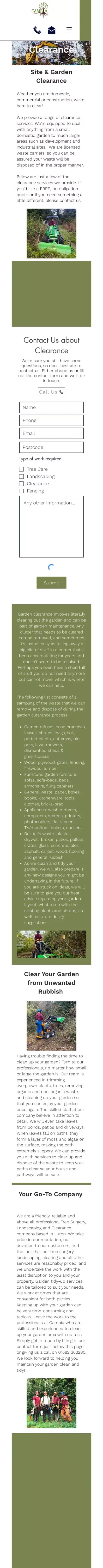 Garden Clearance Luton - Site Clearence - Dunstable - Cambia mobile view