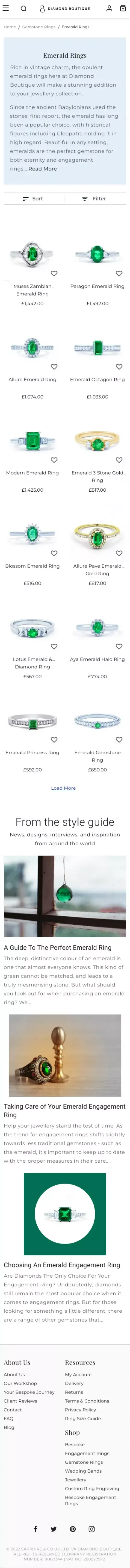 Emerald Rings - Emerald Ring for Women - Diamond Boutique ® mobile view