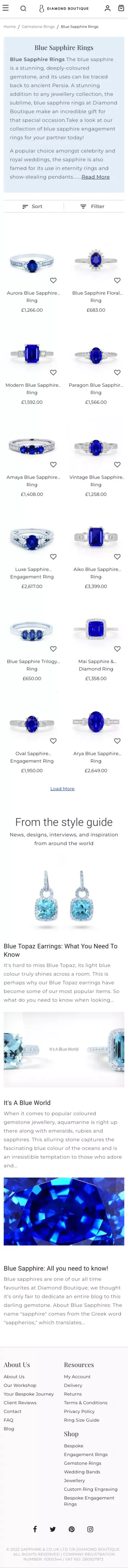 Blue Sapphire Ring | Blue Sapphire Engagement Rings - Diamond Boutique ® mobile view