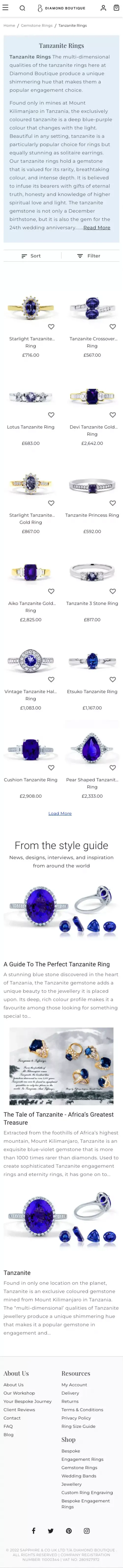 Tanzanite Rings - Diamond Boutique ® mobile view