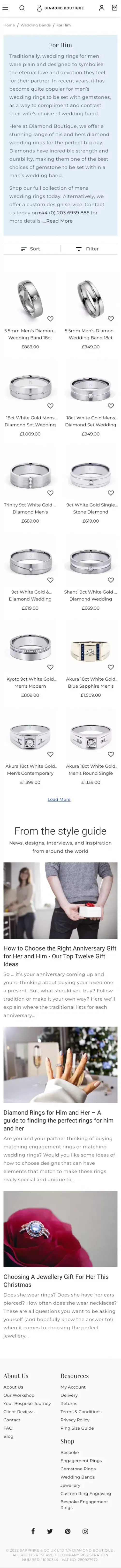 Wedding Bands For Men | Mens Wedding Rings | Diamond Boutique ® - Diamond Boutique ® mobile view