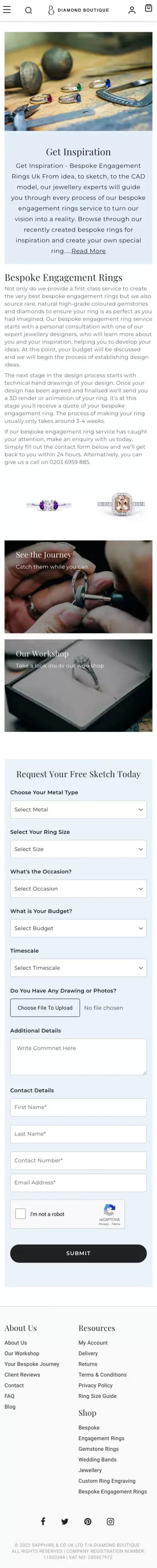 Bespoke Engagement Rings - Diamond Boutique ® mobile view