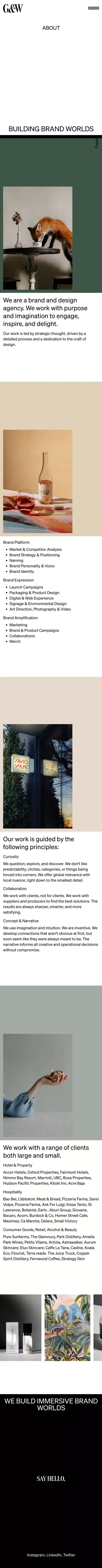 Glasfurd & Walker â About mobile view