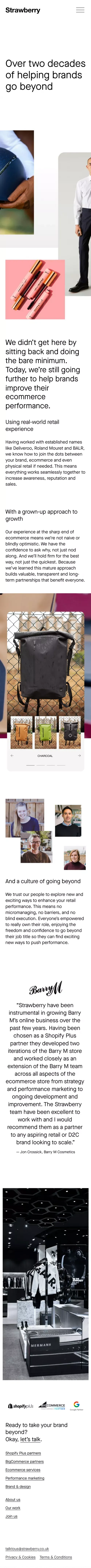 About — Strawberry mobile view