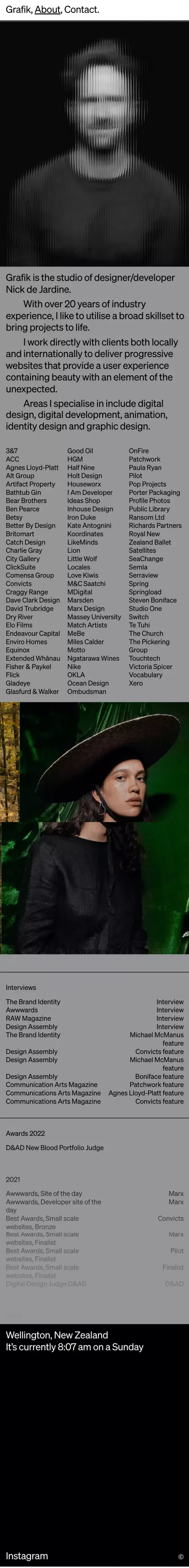 Grafik â About mobile view