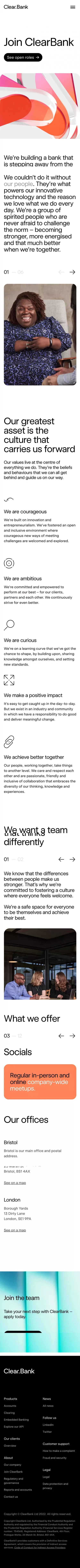 ClearBank | Join ClearBank mobile view
