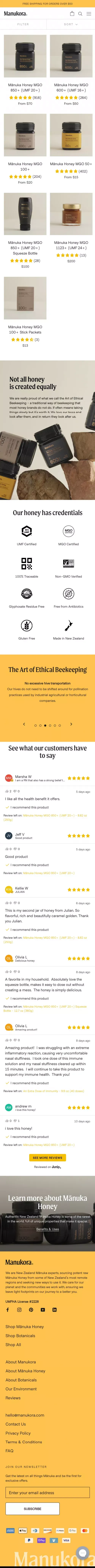 Shop Mānuka Honey | Manukora New Zealand mobile view
