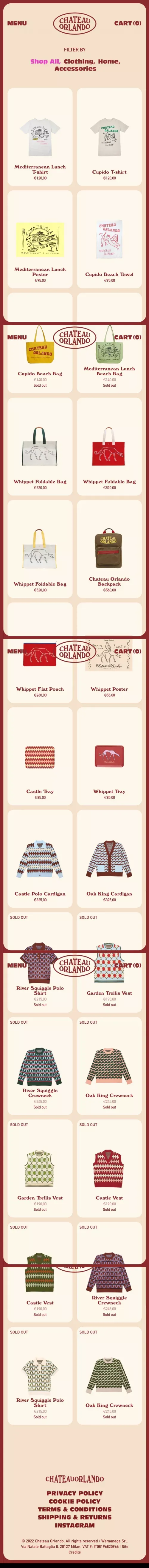 Shop all– Chateau Orlando mobile view