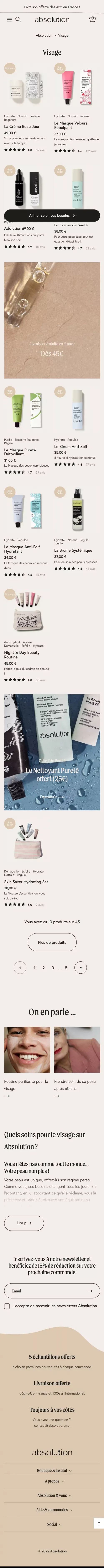Soin du Visage - Produits et soins cosmétiques bio mobile view