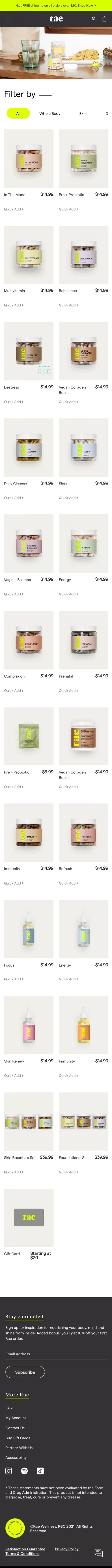 Shop All Rae – Rae Wellness mobile view