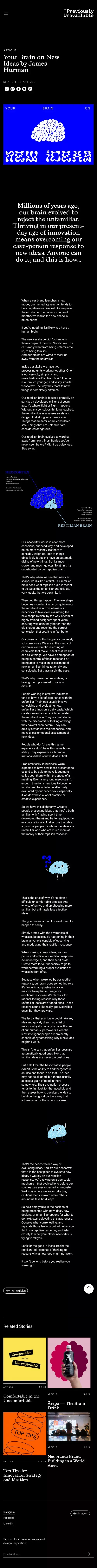 Your Brain on New Ideas by James Hurman | Previously Unavailable mobile view