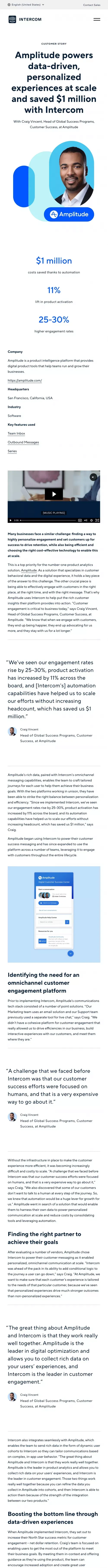 Amplitude powers data-driven, personalized experiences at scale and saved $1 million with Intercom mobile view