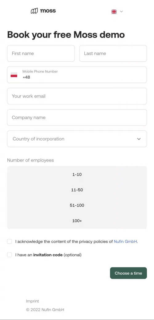 Moss: The all-in-one spend management platform mobile view