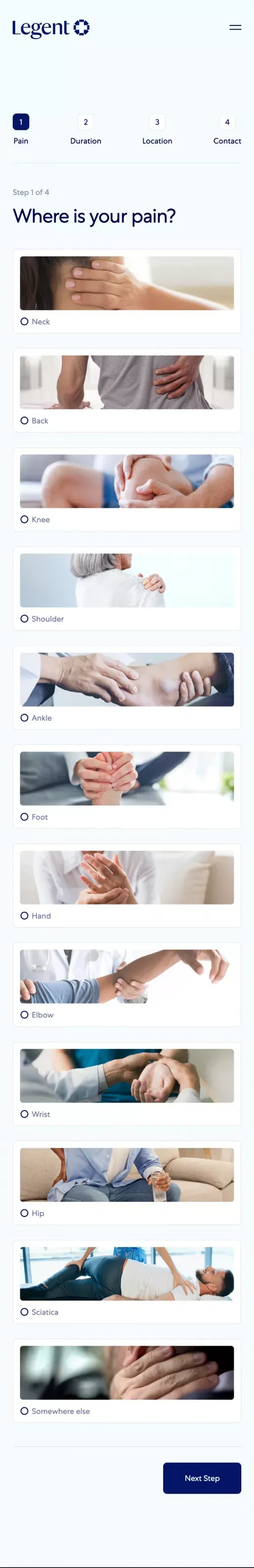 Get Started | Legent Health mobile view