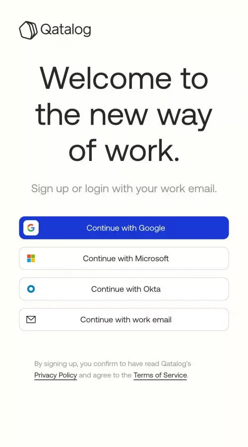 Work hub | Qatalog mobile view