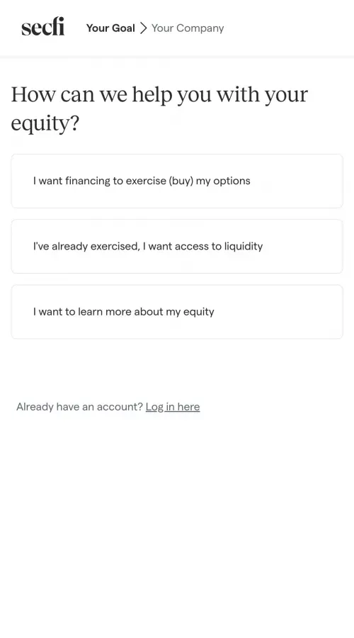 Secfi mobile view