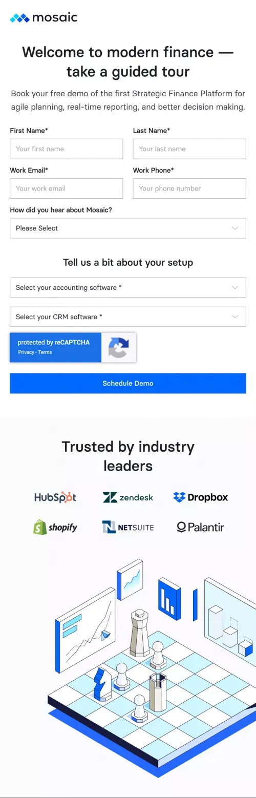 Personalized Demo of Mosaic’s Strategic Finance Platform mobile view