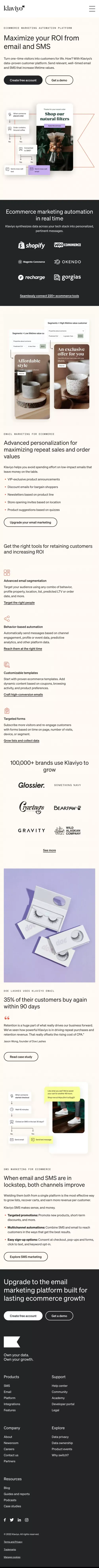Klaviyo: Marketing Automation Platform for Email & SMS mobile view