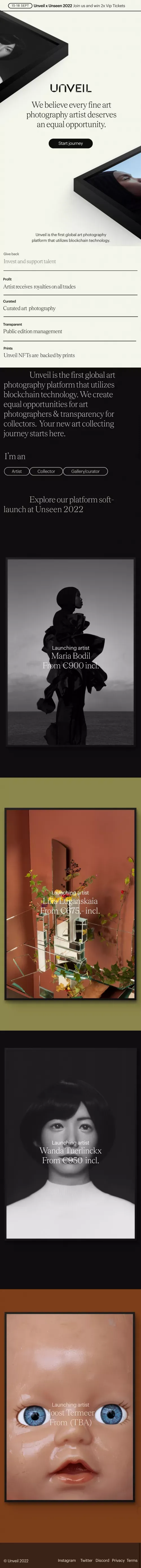 Unveil mobile view