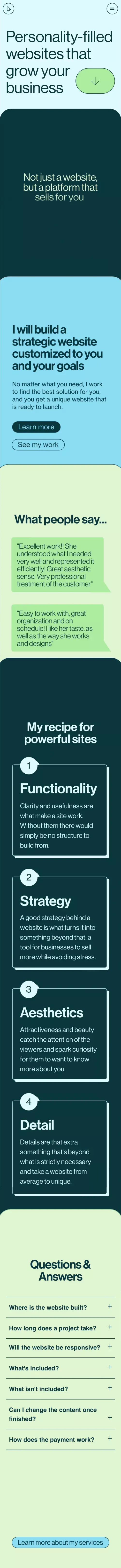 Núria Gispert | Creative Web Design mobile view