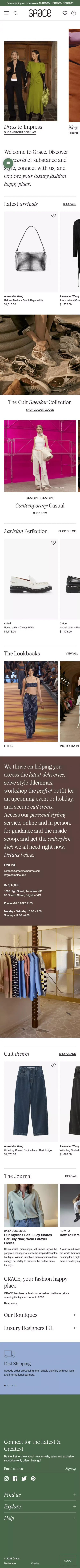 Grace Melbourne | Women's Luxury Fashion | Official Store mobile view