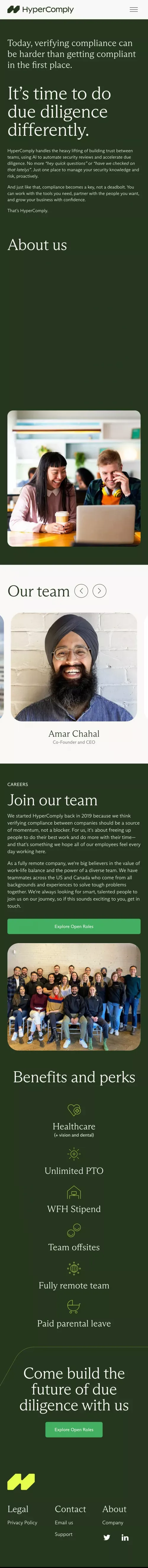 Meet the team behind HyperComply mobile view