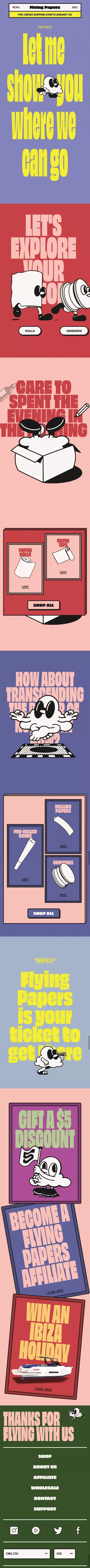Flying Papers - Home mobile view