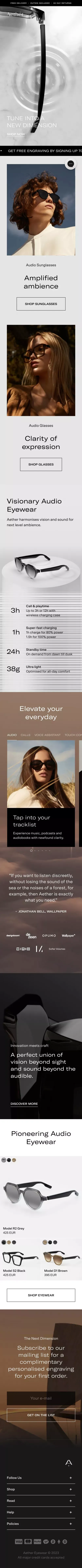 Aether - Visionary Audio Eyewear mobile view