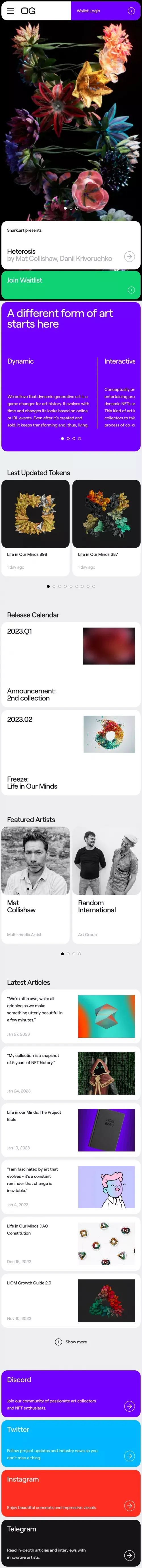OG.Art — a different form of art starts here. mobile view
