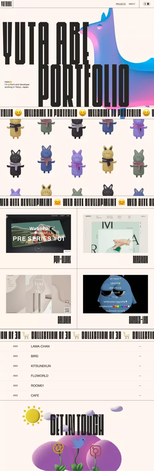 Yuta Abe - Portfolio 2023 mobile view