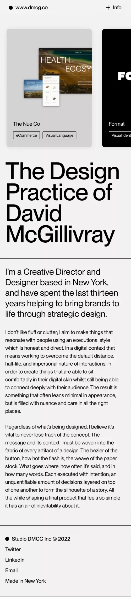 The Design Practice of David McGillivray mobile view