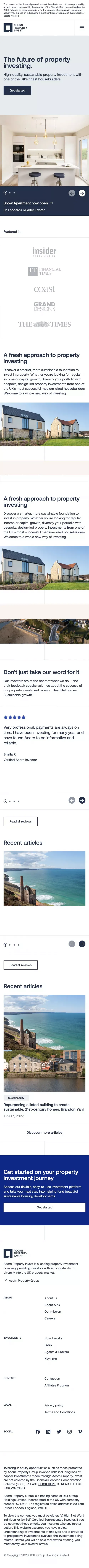 Invest in property | Acorn Property Invest mobile view