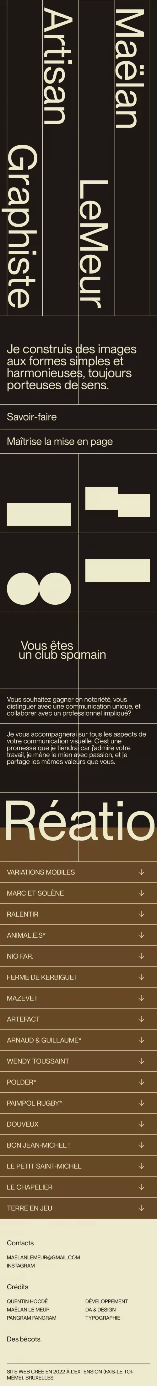 Maëlan Le Meur - Artisan graphiste mobile view