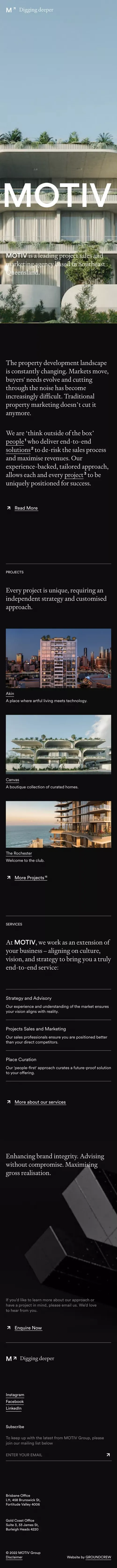 Homepage | MOTIV Agency mobile view