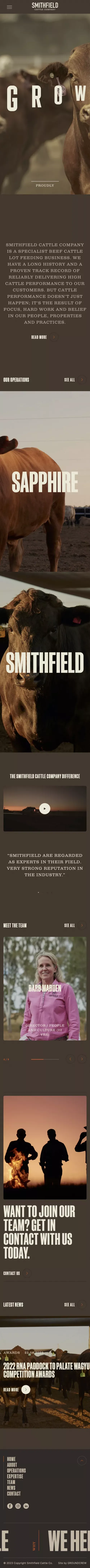 Smithfield Cattle Co. mobile view