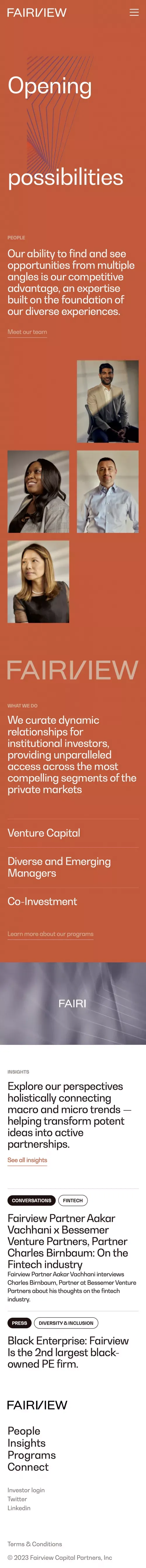 Fairview Capital mobile view