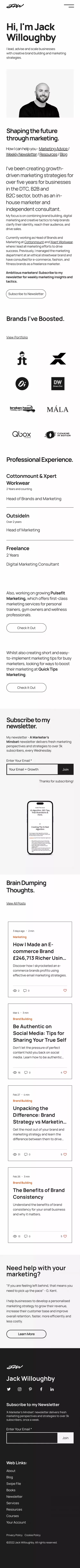 Jack Willoughby | Brand Building and Marketing Strategy mobile view