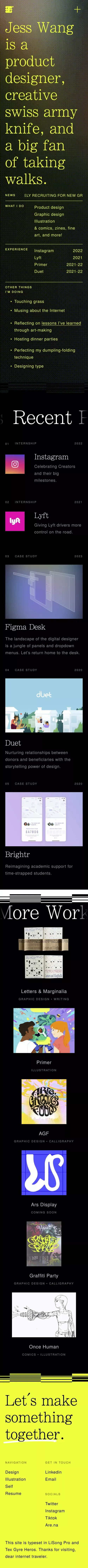 Jess Wang mobile view