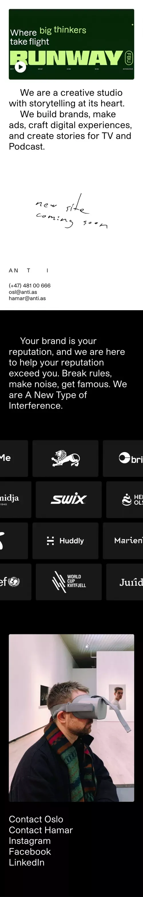 ANTI – New site coming soon mobile view