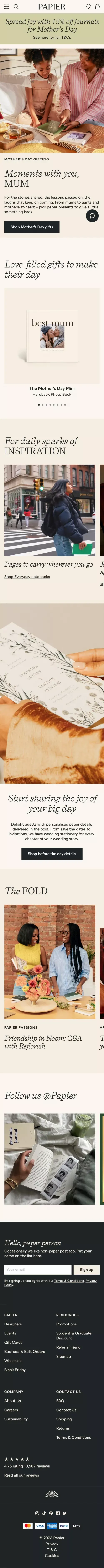 Come on in, paper people | Papier mobile view