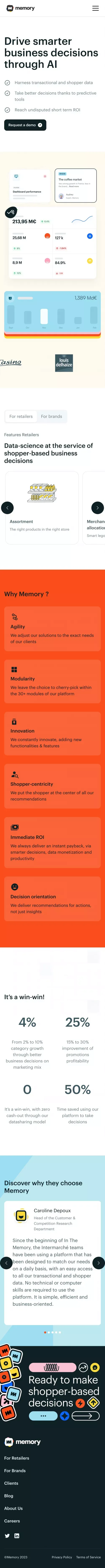 Drive smarter business decisions through AI - In The Memory mobile view