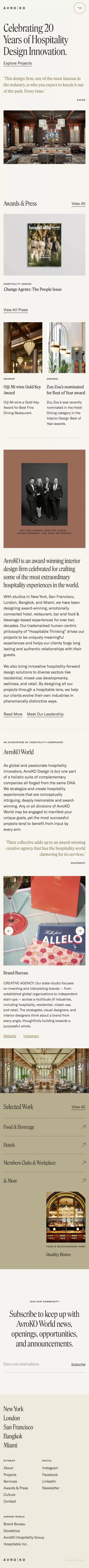 AvroKO — Interior Design mobile view