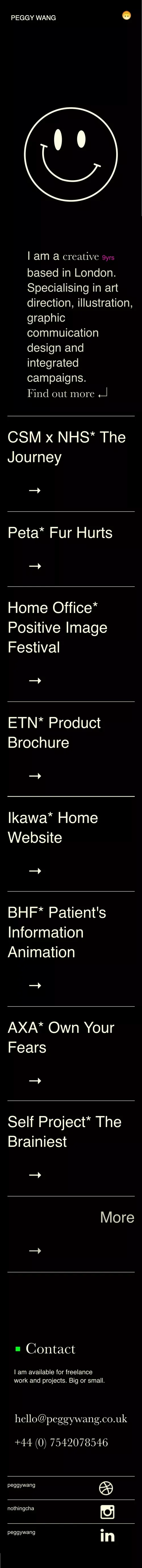 Peggy Wang's Portfolio - Peggy Wang mobile view